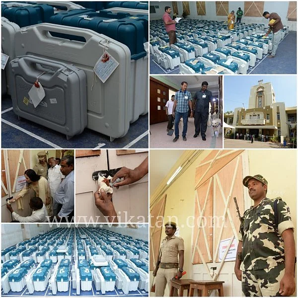 112 சிசிடிவி கேமராக்கள்.. 150 போலீஸ் - 3 அடுக்கு பாதுகாப்பில் கோவை வாக்குப்பதிவு இயந்திரங்கள்