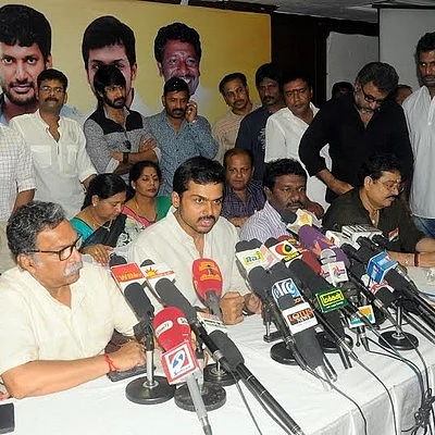 Karthi, Nassar in a press meet