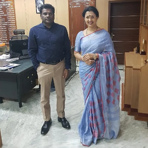`கிராமத்தைத் தத்தெடுக்கிறேன்; உதவிக்காக வந்தேன்!’ - தி.மலை கலெக்டரை சந்தித்த நடிகை கெளதமி