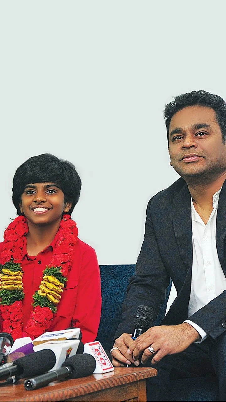 ஏ.ஆர். ரஹ்மானுடன் லிடியன்