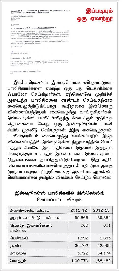 ஏமாற்றி விற்கப்படும் பாலிசிகள்!