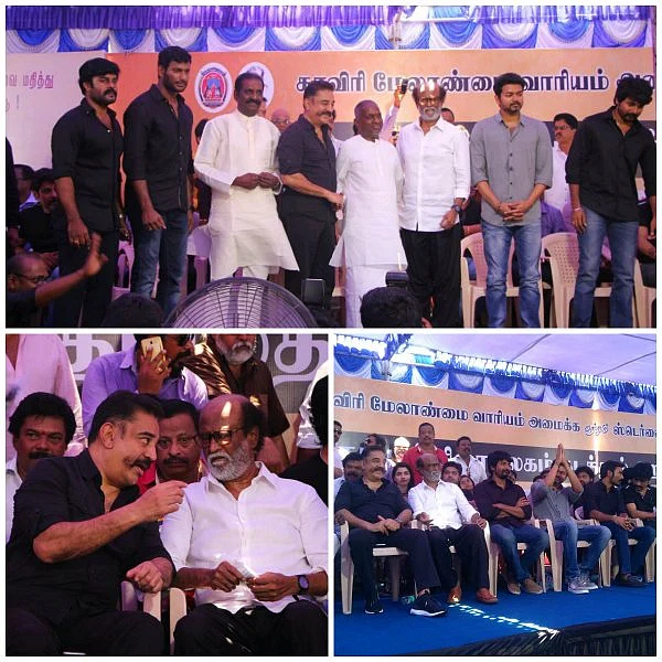 காவிரிக்காக ஒன்றுதிரண்ட திரை உலகத்தினர்! - புகைப்படத்தொகுப்பு