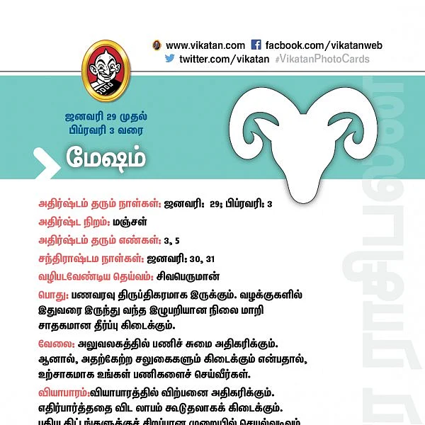 இந்த வார ராசிபலன்கள் (ஜனவரி 29 முதல் பிப்ரவரி 3 வரை)