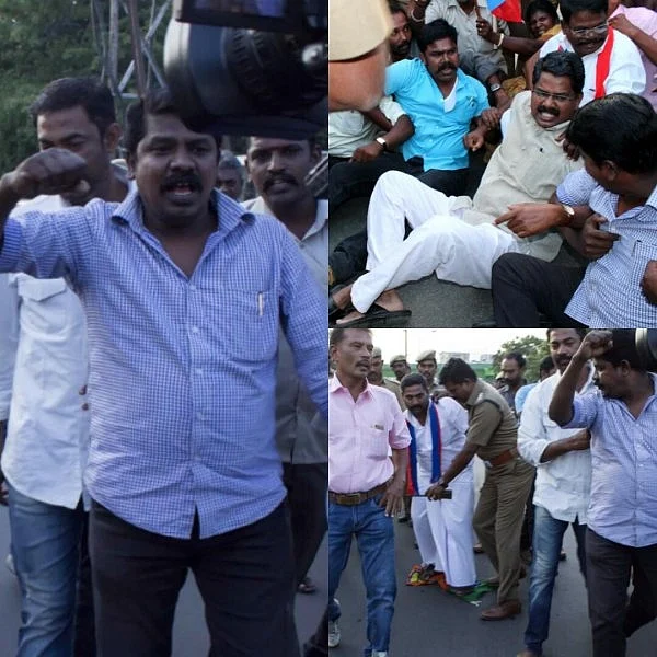 கோவையில் விடுதலைச் சிறுத்தைகள் போராட்டம்; பா.ஜ.க கொடி எரிப்பு