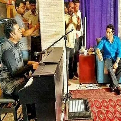 இசைப் புயலுடன் கிரிக்கெட் ஜாம்பவான் சந்திப்பு !