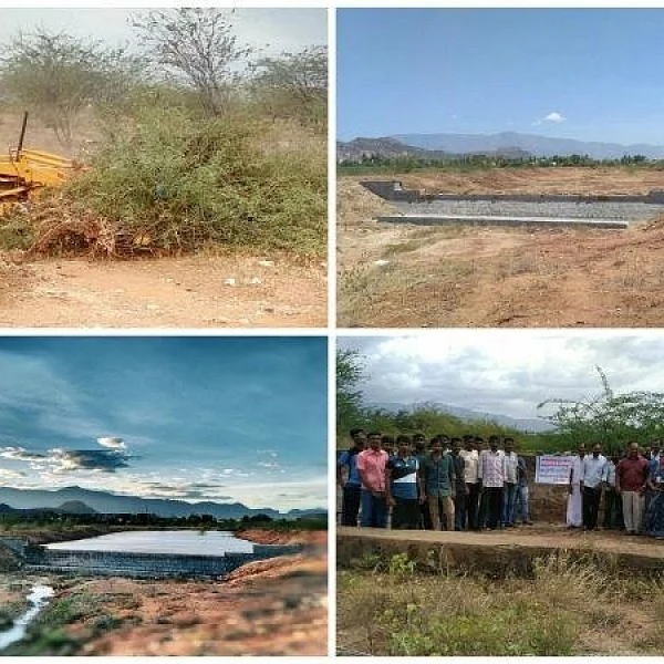 Rajapalayam youth repair check dam... 15 lakhs litres water saved..!