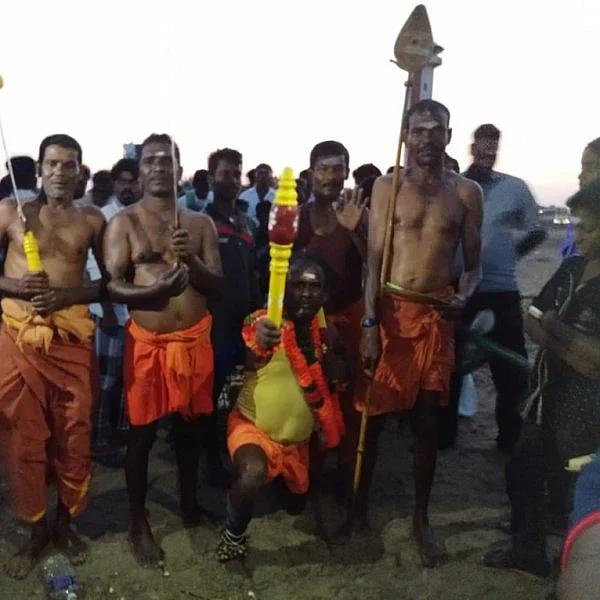 பூம்புகாரில் நடைபெற்ற சப்தகன்னியர் வழிபாடு! - மாசிமகத் தீர்த்தவாரி கோலாகலம்!
