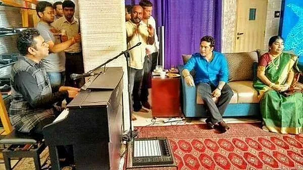 இசைப் புயலுடன் கிரிக்கெட் ஜாம்பவான் சந்திப்பு !