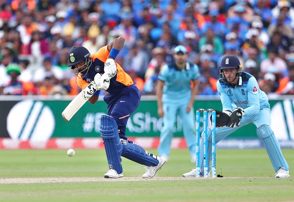 Hardik Pandya Plays a Shot.
