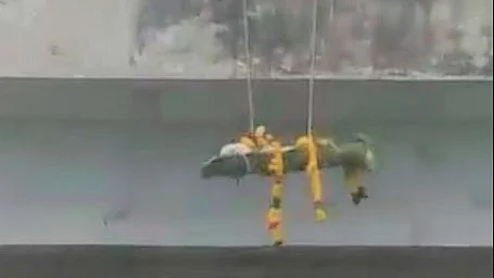 The Dead Body was Brought Down with the help of Rope