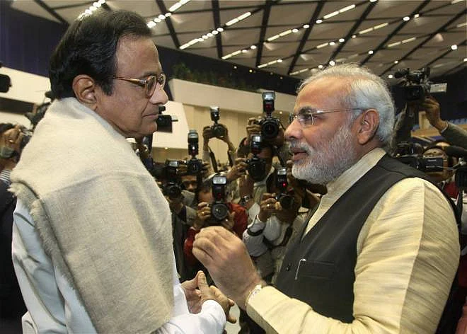 P.Chidambaram with Modi