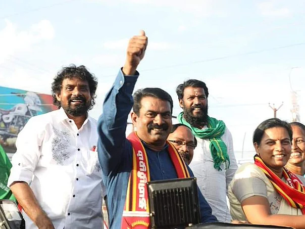 `அ.தி.மு.க நேரடிக் கூட்டு; தி.மு.க மறைமுகக் கூட்டு!' - பா.ஜ.க உறவைச் சுட்டிக்காட்டும் சீமான்