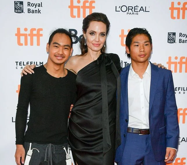 Angelina with her sons