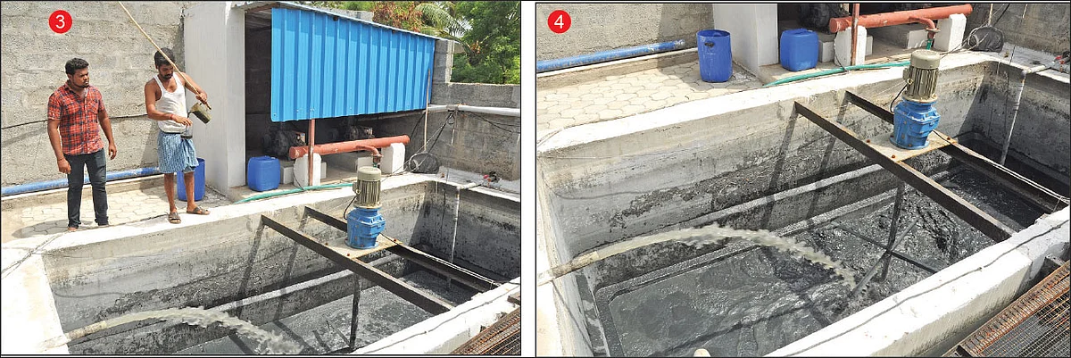 3. மூலிகைக் கலவை மருந்து சேர்த்தல், 4. சுழலவிடுதல்