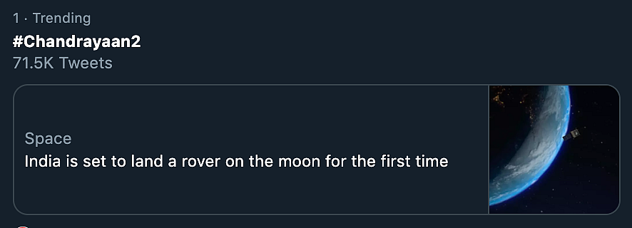 #Chandrayaan2 trending