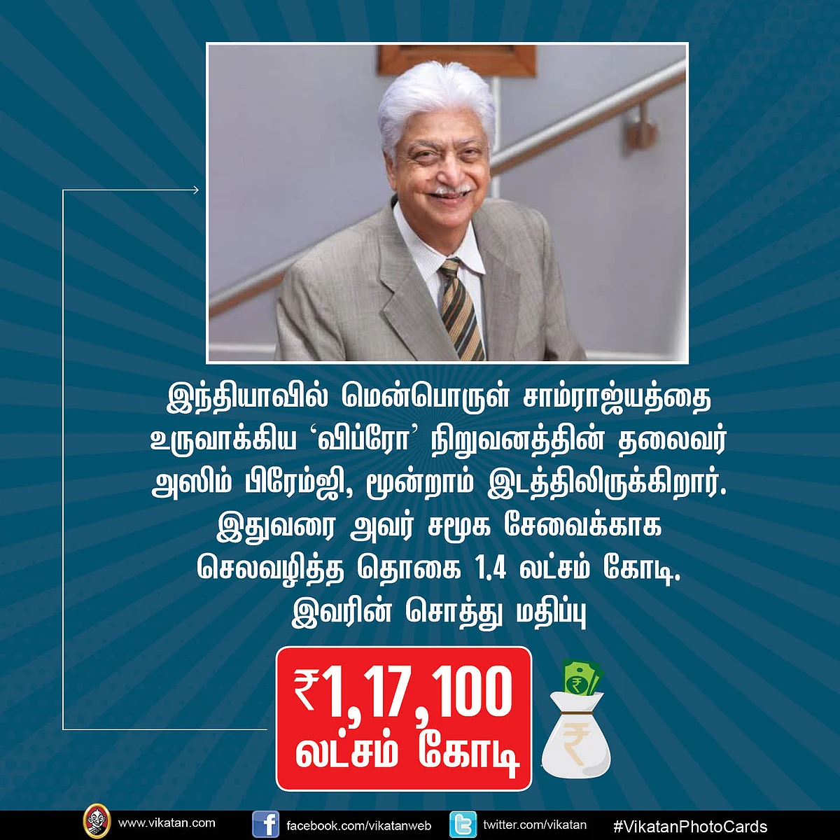 இந்த ஆண்டு இவர்கள்தான் இந்தியாவின் டாப் 10 பணக்காரர்கள்! #VikatanPhotoCards