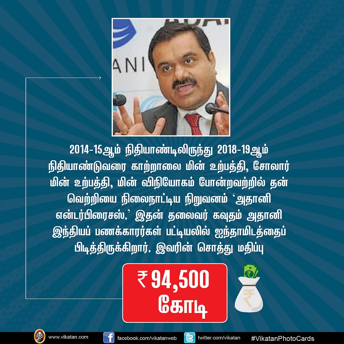 இந்த ஆண்டு இவர்கள்தான் இந்தியாவின் டாப் 10 பணக்காரர்கள்! #VikatanPhotoCards