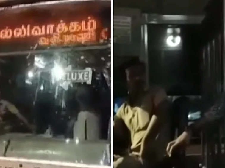 நடத்துநரின் தவறான பேச்சு; பஸ்ஸின் கியரை இறுகப் பிடித்த பெண்!- சென்னை சாலையை பரபரப்பாக்கிய நிமிடங்கள்
