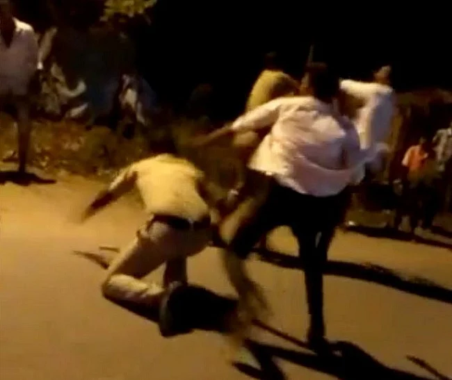Rowdies attacked police