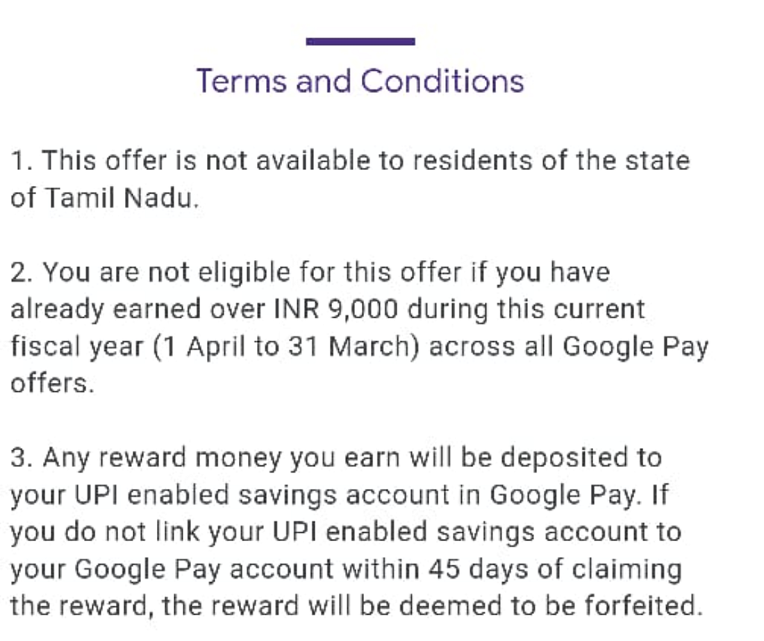 Terms and Conditions Google Pay