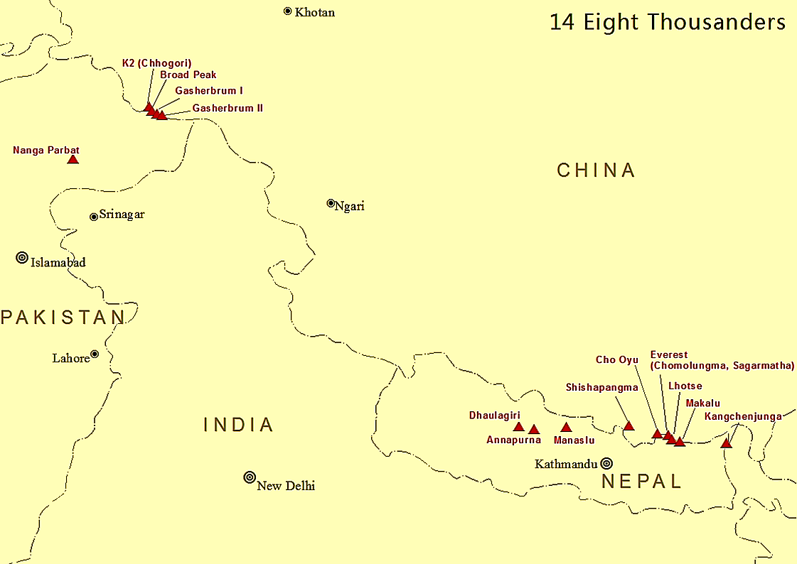 Eight-thousander மலை உச்சிகள்