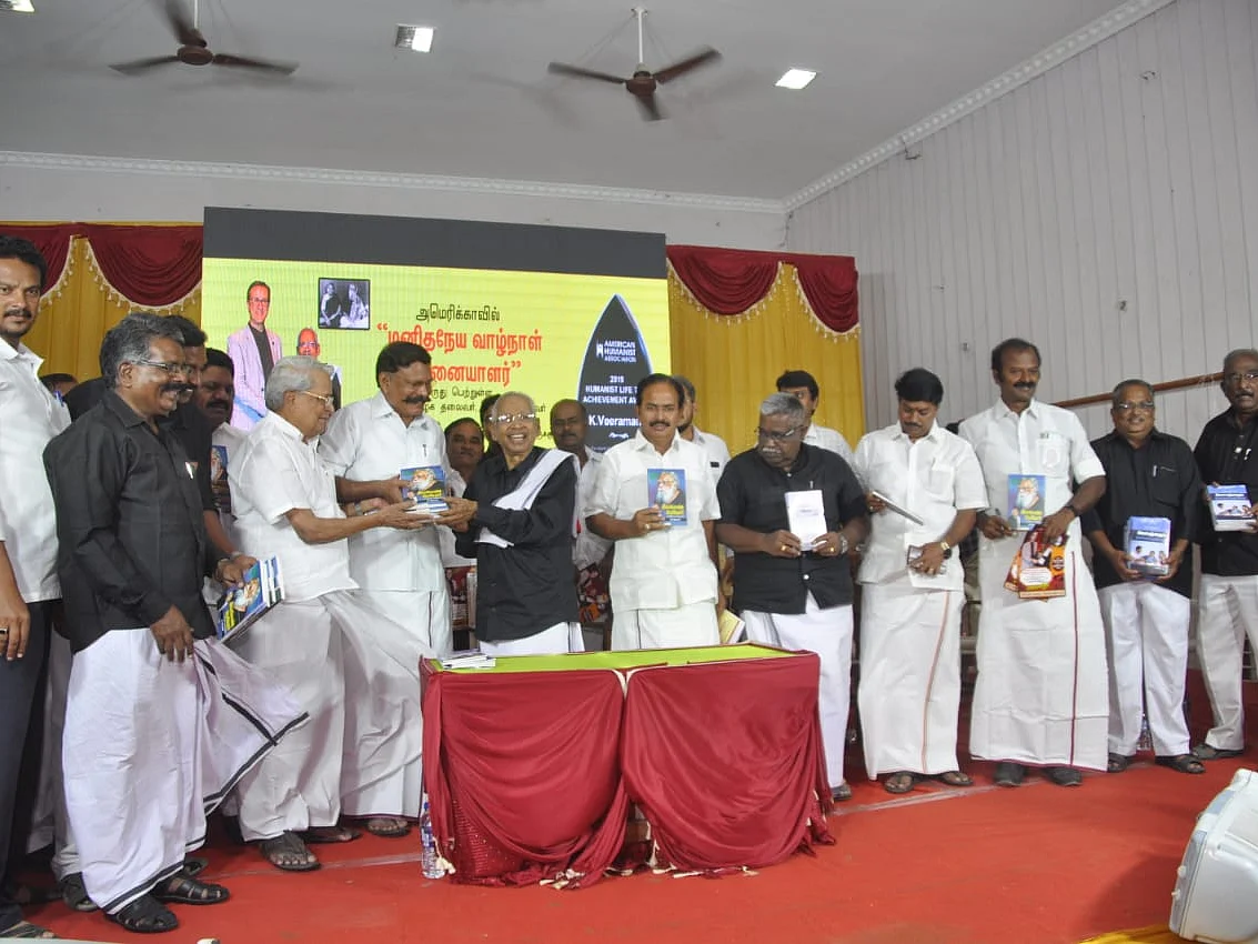 ``முதல்வர் கண்டனம் தெரிவிக்காமல் இருப்பது ஏன்?" - திருவள்ளுவர் விவகாரத்தில் கி. வீரமணி கேள்வி