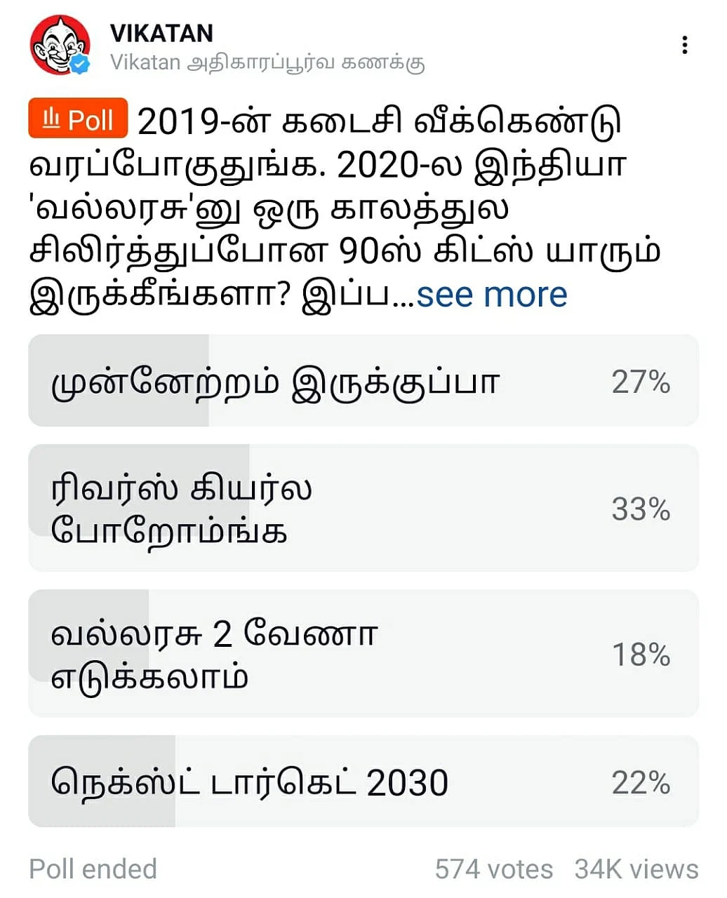 2020 - இந்தியா வல்லரசு #VikatanPollResults