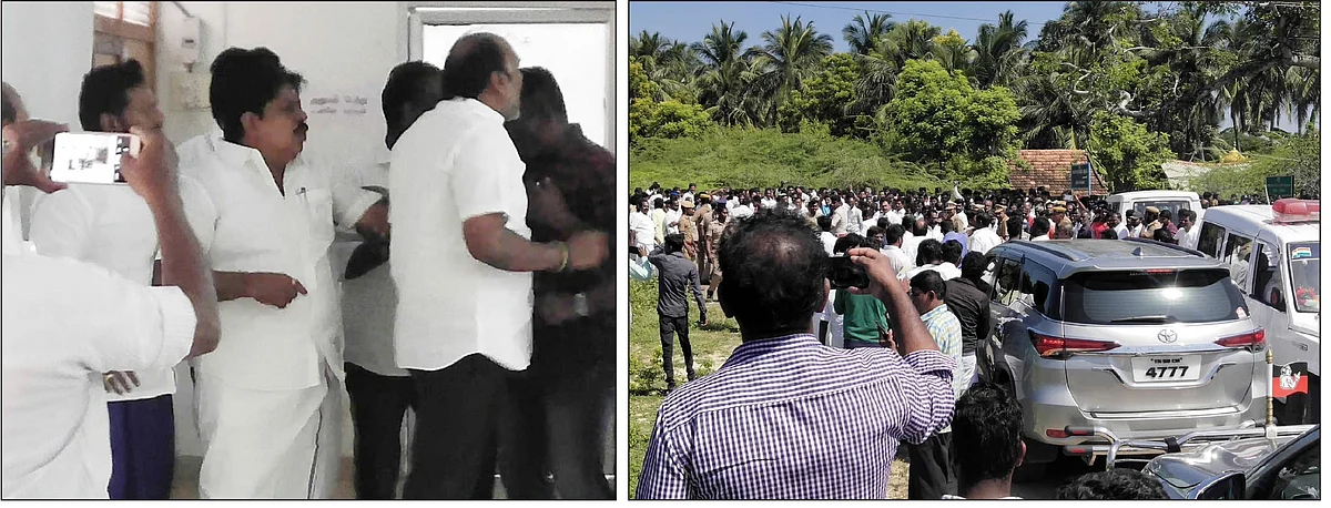 அத்துமீறி நுழைந்த மணிகண்டன் - மணிகண்டன் கார் முற்றுகை