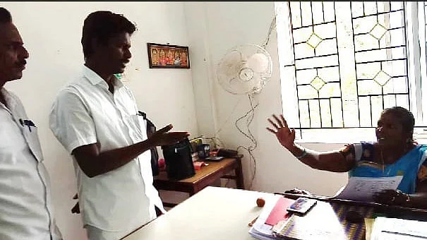 பி.டி.ஓ மங்கையற்கரசி வாக்குவாதம்