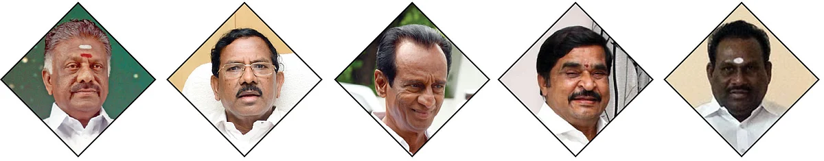 ஓ.பன்னீர்செல்வம் - பாண்டியராஜன் - செம்மலை - ஆறுகுட்டி - சண்முகநாதன்