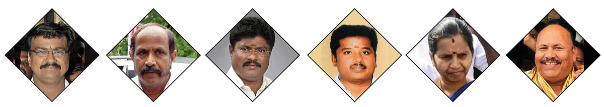 சரவணன் - ஆர்.நடராஜ் - மாணிக்கம் - மனோகரன் - மனோரஞ்சிதம் - சின்னராஜ்