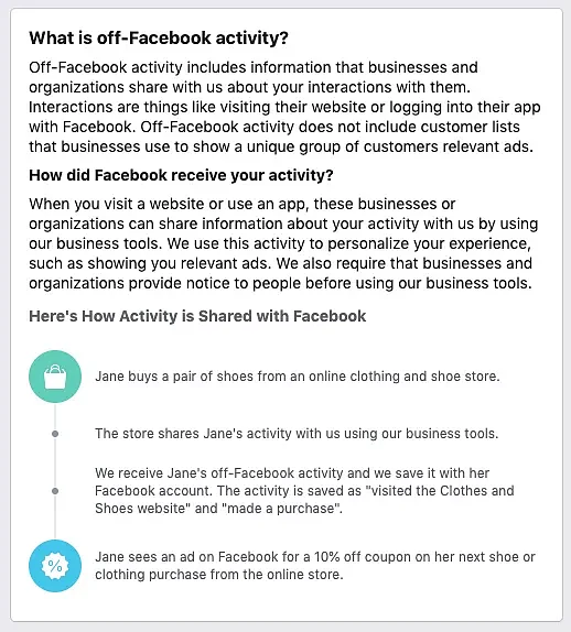 ஃபேஸ்புக் Off facebook activity