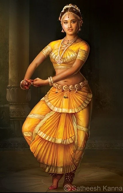 தேவா வரைந்த அனுஷ்கா ஓவியம்