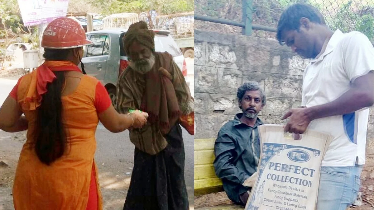சாப்பாடு வழங்கும் தம்பதி