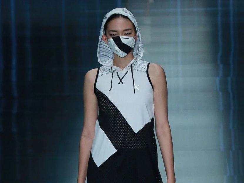 Ramp walk wearing mask