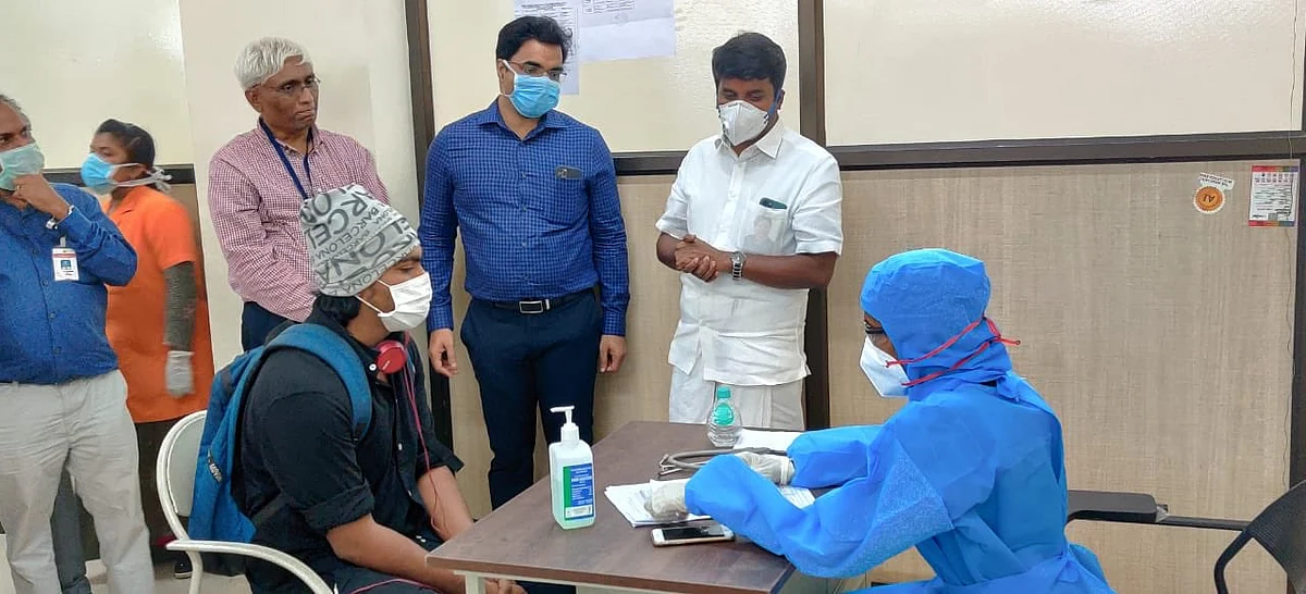 கொரோனா ஆய்வில் அமைச்சர் விஜயபாஸ்கர்