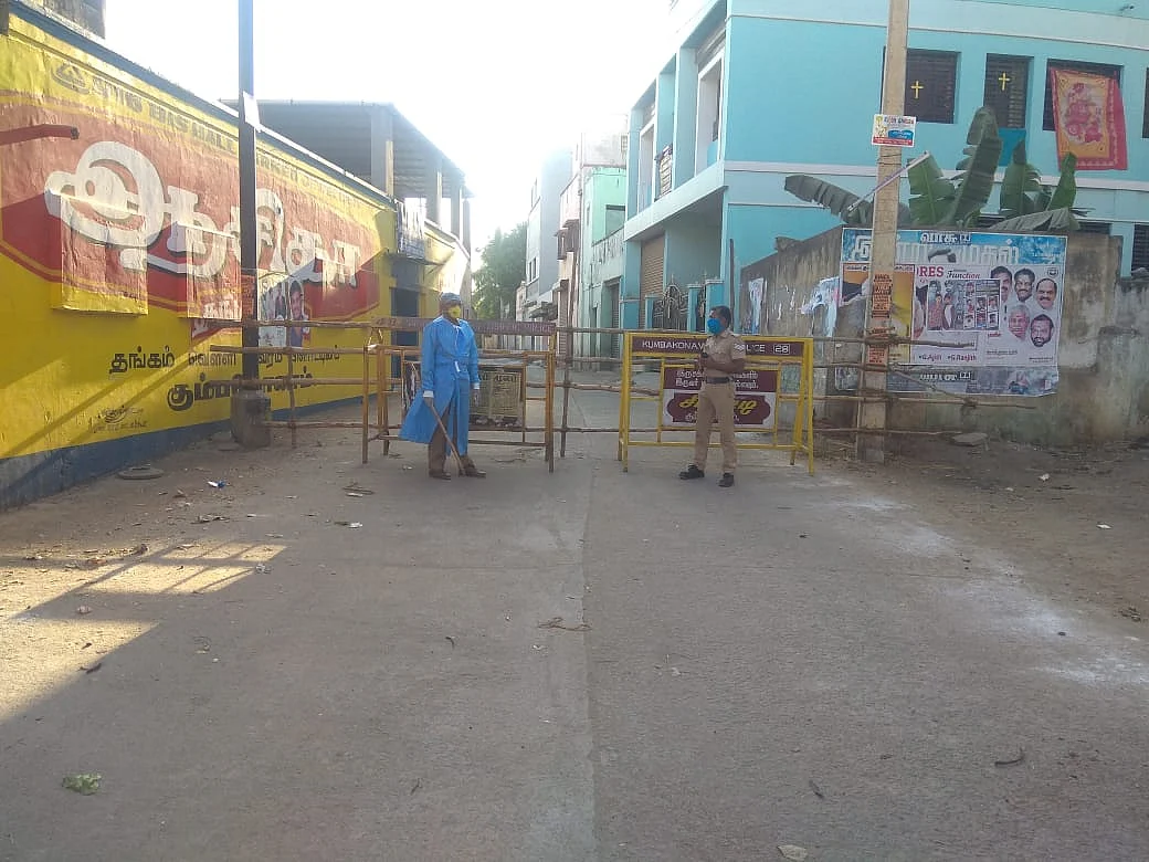 தஞ்சாவூரில் கொரோனா தடுப்புப் பணி