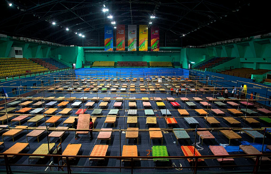 Quarantine center at the Sarusojai sports complex in Gauhati, India