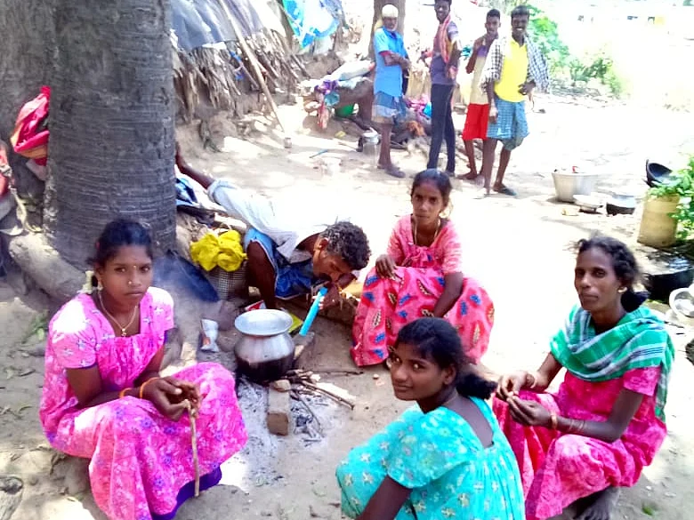 ``குழந்தைகளுக்குப் பழைய சாப்பாடுகூட கொடுக்க முடியாம தவிக்கிறோம்!”-கவலையில் இருளர் மக்கள்