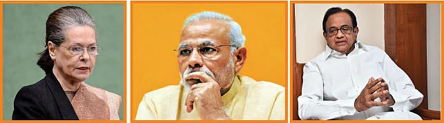 சோனியா காந்தி - நரேந்திர மோடி - ப.சிதம்பரம்