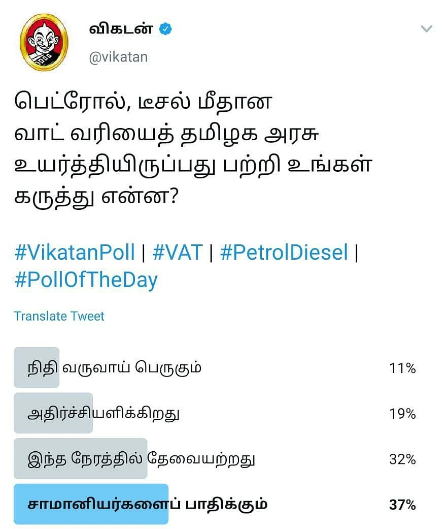 Petrol Price Hike Vikatan Poll