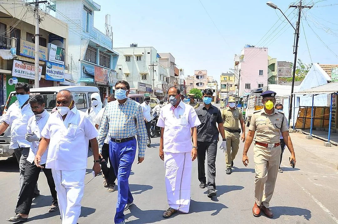 ஆய்வுப் பணியில் அமைச்சர் தங்கமணி, கலெக்டர்