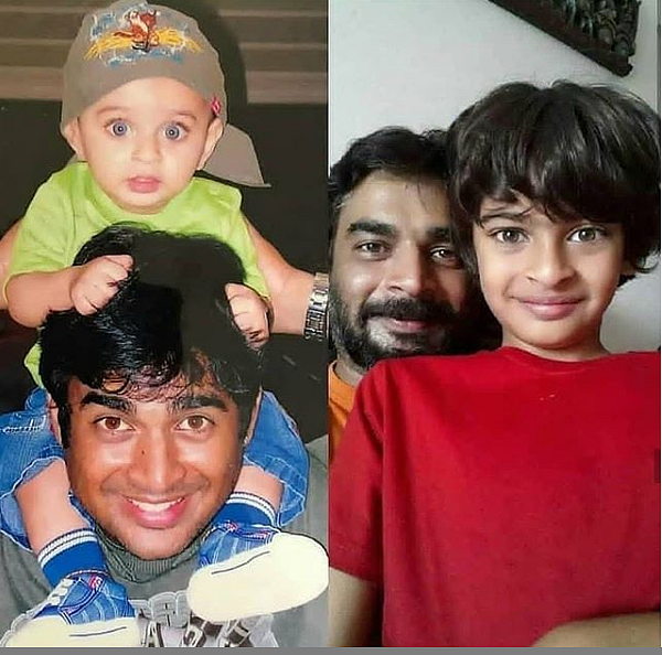 Madhavan with his son