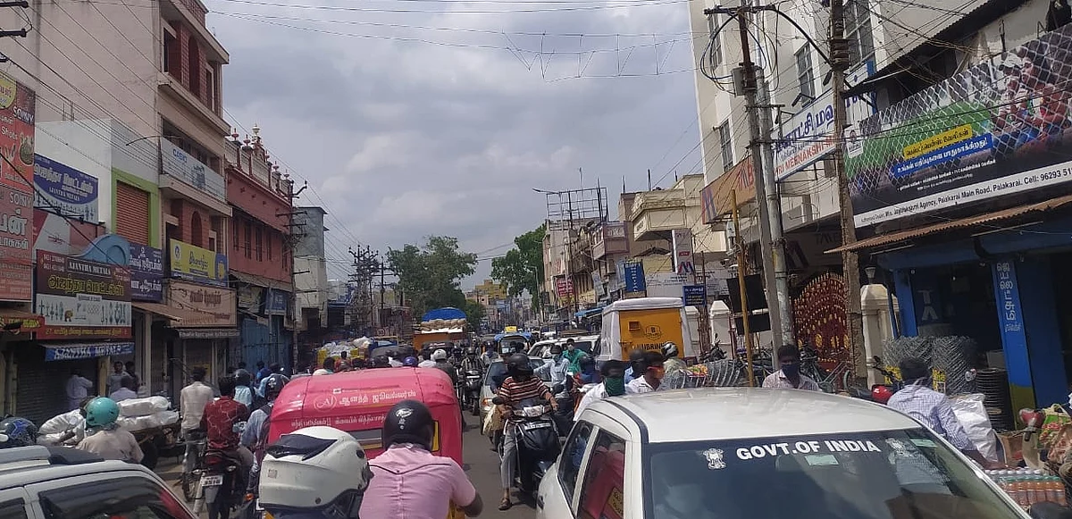 திருச்சியில் போக்குவரத்து நெரிசல்