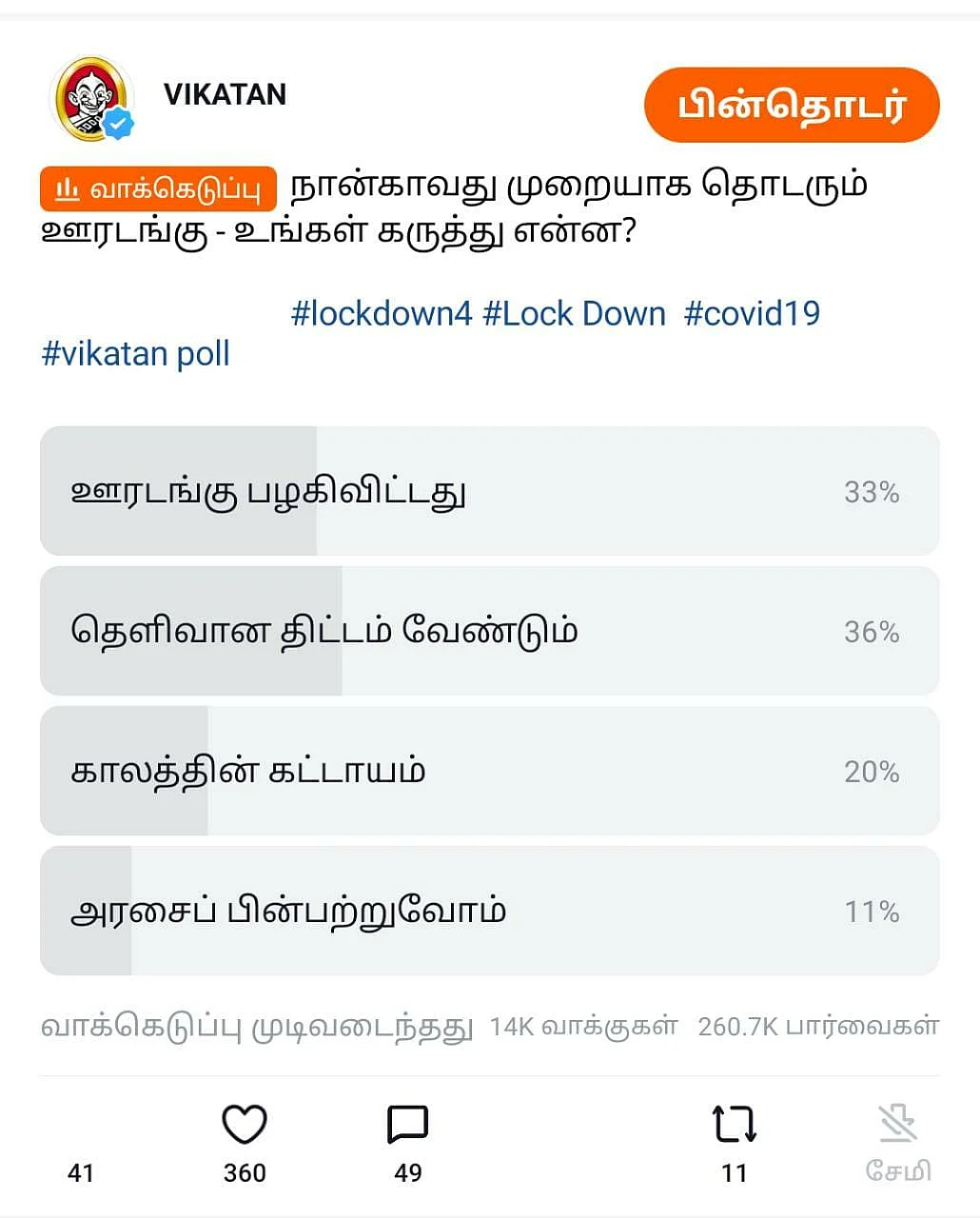 Lockdown Helo Poll