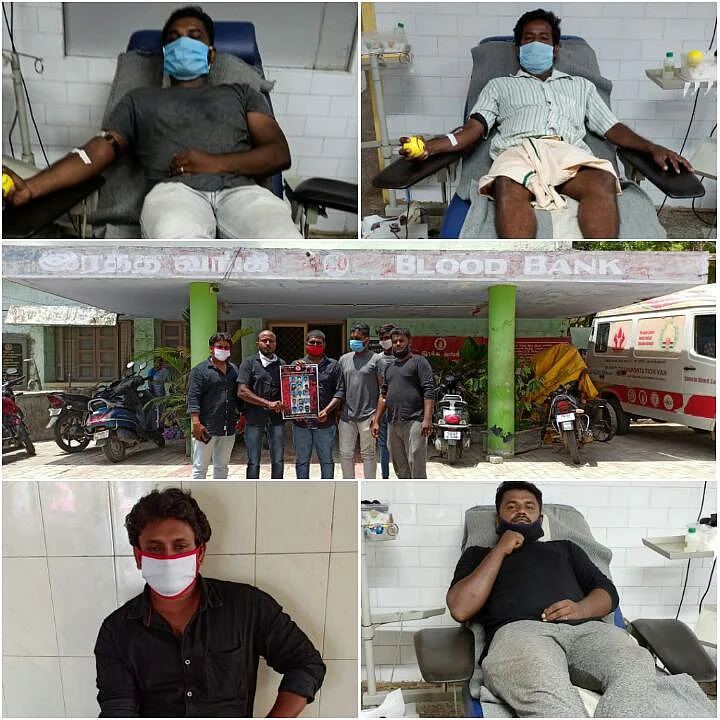 ரத்ததானம் செய்த போராட்டக் குழுவினர்