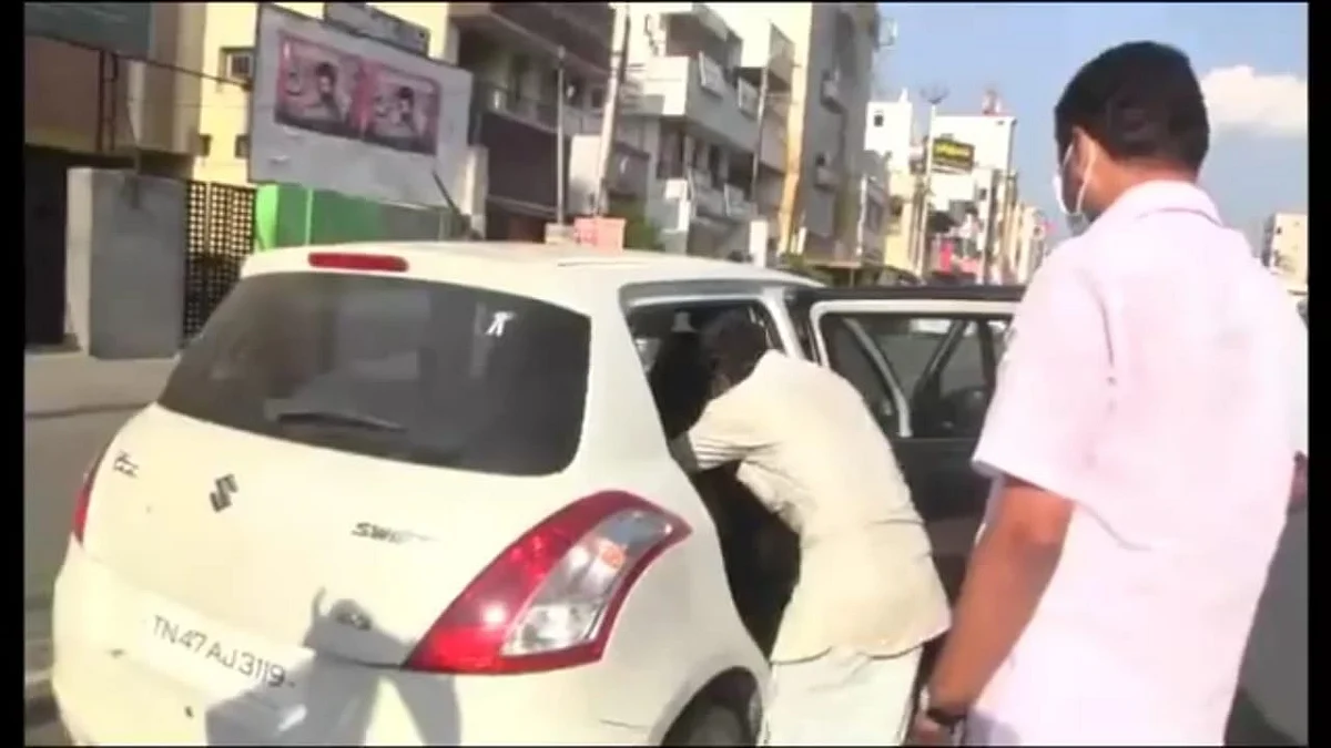 கலியமூர்த்தியை வழியனுப்பும் செந்தில் பாலாஜி
