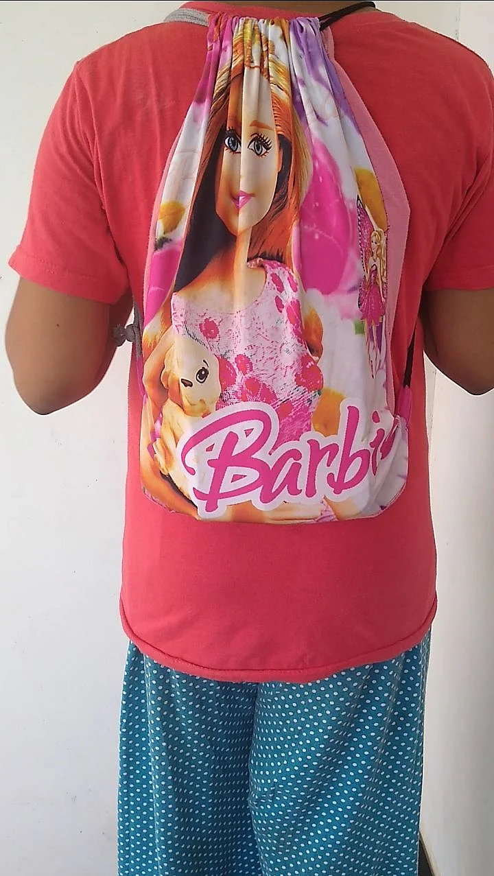 Drawstring bag from old T-shirt