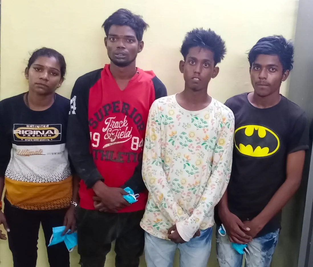 கூட்டாளிகளுடன் சிக்கிய இளம்பெண்
