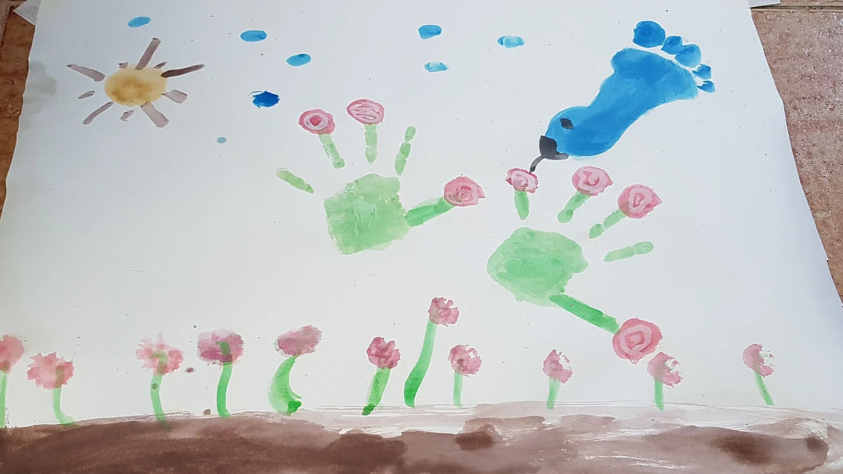 Bird and Flower Handprint craft